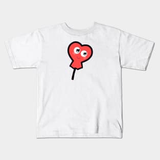 Valentines Day Love Heart Lollipop Kids T-Shirt